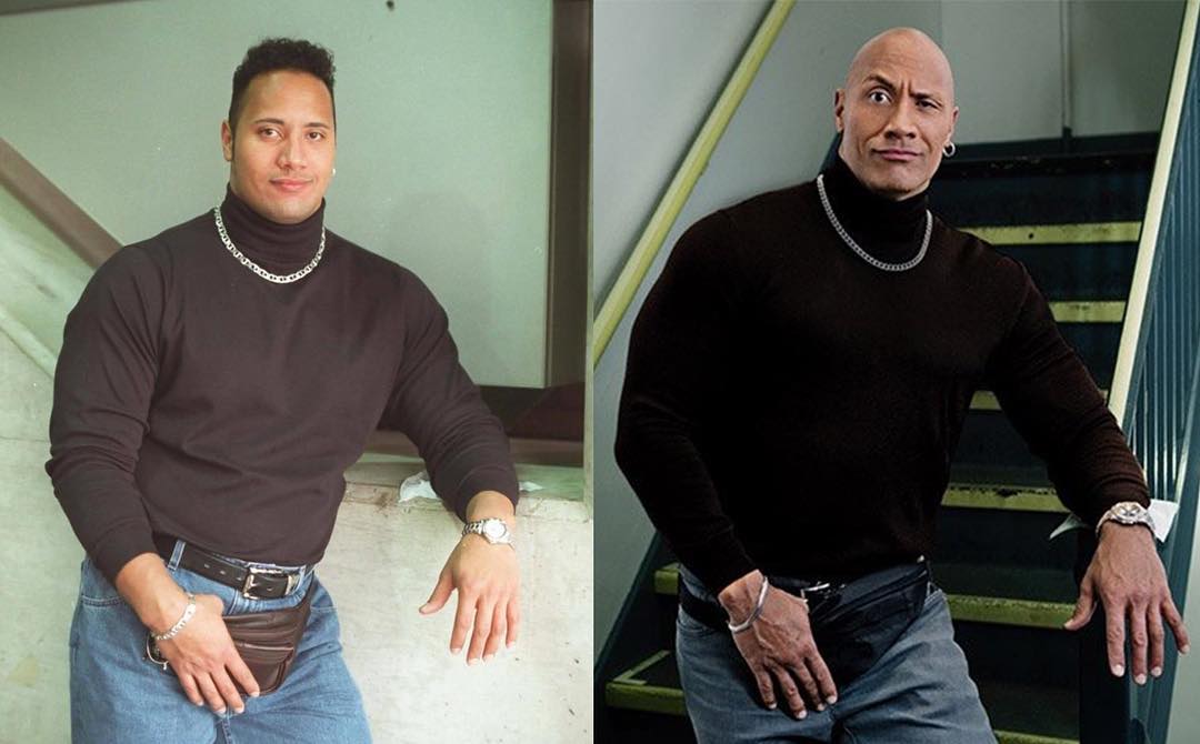 Dwayne Johnson recreates fanny pack throwback photo on Instagram ...